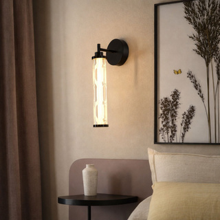 CORTE aplică de perete negru mat 10W LED 3000K abajur transparent