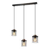 Plafoniera suspendata banda neagra 3xE27 Glob 33-00378