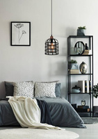 Lampe suspendue noir / cuivre métal 40W E27 Soleto 31-78452