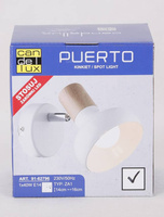 Applique murale réglable blanc + élément en bois Puerto Candellux 91-62796