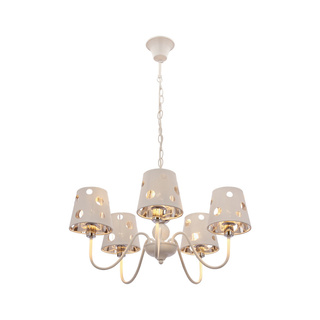 White chandelier hanging lamp 5xE14 Batley Ledea 50205110