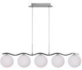 Hanging lamp chrome / white ball 5 Ramon 35-01429