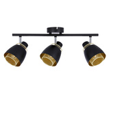 Aleksandria Deckenlampenstreifen 3x40w schwarz + goldener Lampenschirm