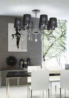 Lampa wisząca chrom/czarna z kryształkami 8x40W Sorento Candellux 38-38067