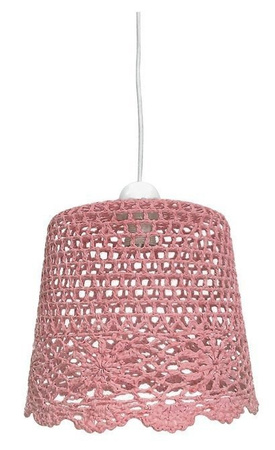 Lampa wisząca Nonna z różowym kloszem pojedyncza tkaninowa do sypialni