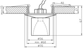Plafonnier Candellux G4 cristal or satiné 20W 