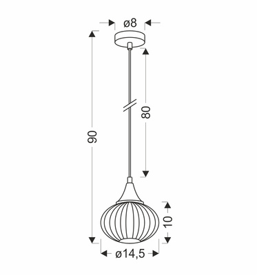 Lampa wiszącza czarna/bezbarwna 145mm Exeter Ledea 50101275