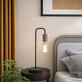 Lampka nocna Herpe czarna bez klosza metalowa industrialna E27