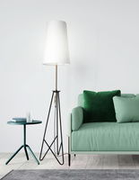 Lampa de podea TAFLO aur negru 1xE27 alb abajur 51-07322