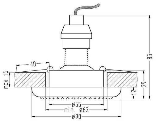 Ceiling Fixture Candellux Soc-03 Bk Gu10 50W 230V Ceiling Fixture Fixed Round Cast