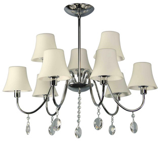 Lampa wisząca Sorento 9-punktowa szklano-metalowa do salonu nad stół chromowa