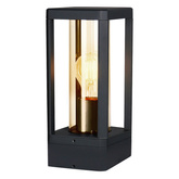 Lampa ogrodowa na taras CISSUS – czarna metalowa lampa stojąca E27 IP54