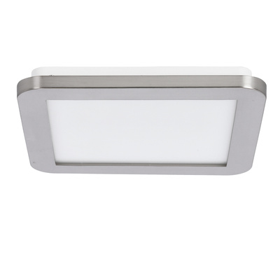 Plafon do łazienki NEXIT minimalistyczny – srebrny satynowy 22,5 cm – plafon z funkcją ściemniania LED 3000K 12W IP44