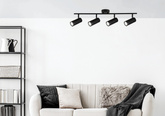 Lampa czarna ścienna/sufitowa spot 4x15W Colly 94-01641