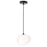 STONES Pendelleuchte schwarz 20cm 1x40W E27 weißer Schirm 31-35127