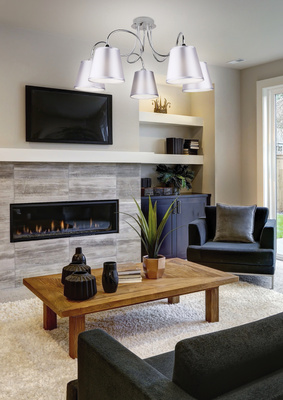 Chrome ceiling lamp 5x40W with fabric shade Luk Candellux 35-70753