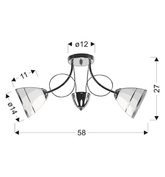 Elotte Ceiling Lamp 2X40W E27 White