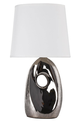 Lampa de masa ceramica alba si argintie 60W Hierro Candellux 41-79909