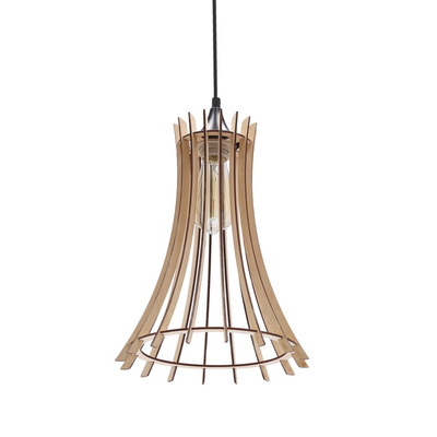 ECO 7 LAMPA WISZĄCA 1X40 E27 ABAŻUR DREWNIANY