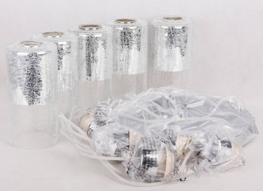 Lampă de tavan argintiu cu abajur de sticlă 5x60W Libano Candellux 35-51813