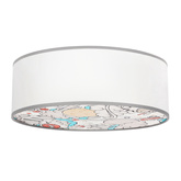 KIDDY lampa sufitowa 38 cm biały 2x40W E27 abażur biały z szarą oblamówką