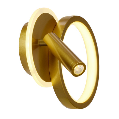 MONET wall lamp round gold 18W LED 3000K white shade 22 35677