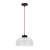 Hängelampe 27cm Glas/rotes Kabel Liverpool Ledea 50101288