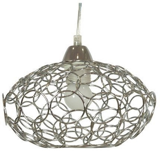 Lampa wisząca Pinia metalowa pojedyncza srebrna nad stół do salonu E27