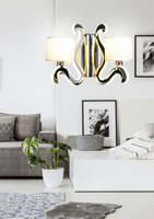 Doppelte Chrom-Wandleuchte E14 mit LED-Arm Ambrosia Candellux 22-33871