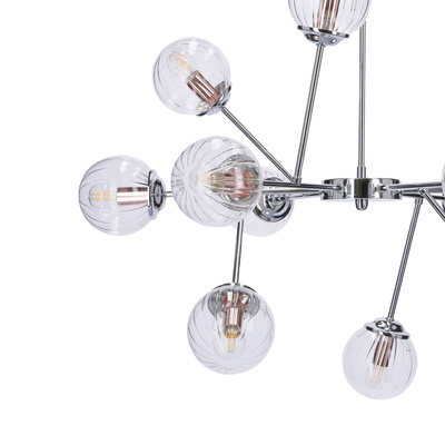 Hängende Deckenleuchte Chrom mit Glasschirmen 12x40W Best Candellux 30-64806