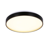 Florida ceiling lamp black and gold plafond 18w led 33 cm with white shade