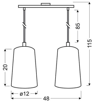 Lampa suspendata 2xE27 48cm alb VISTA 32-64271