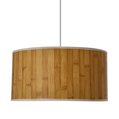 Lampa wisząca z abażurem Timber brązowa pojedyncza do salonu i jadalni