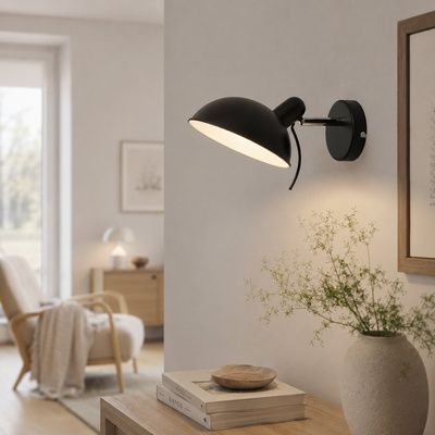 Aplic de perete 1X40W E14 negru DURIO 21-53589