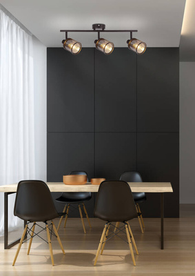 Plafonnier café or abat-jour ambre 3xE14 Canabera Candellux 93-82541