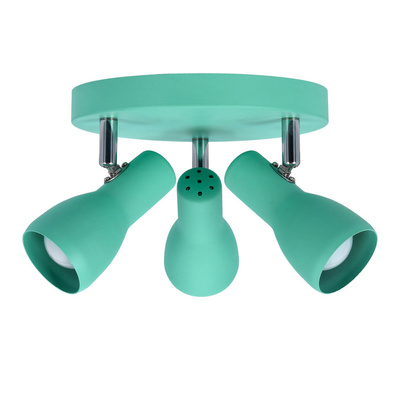 Lampa sufitowa Picardo plafon regulowany 3-punktowy metalowy zielony E14