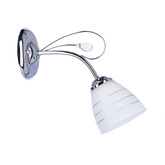 Kinkiet ścienny chromowy z kryształkiem biały klosz Simpli Candellux 21-64288