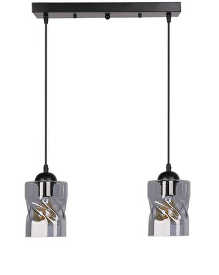 Hanging lamp black/smoke strip 2xE27 Felis 32-00132
