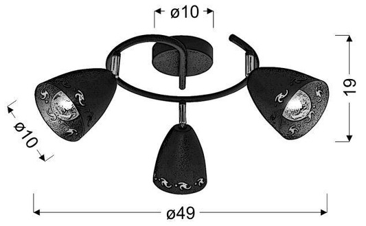 Plafonnier Luxan 39x39 noir 48w led 4000k led s.blanc