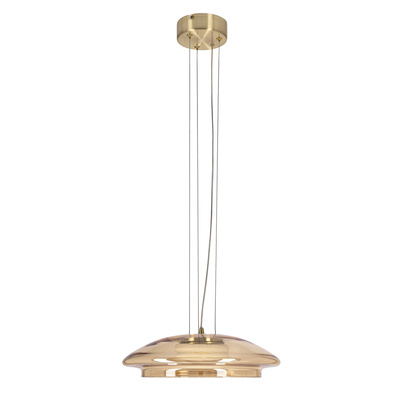 Lampa wisząca Ombre 34 szklana klosz bursztynowy biały pojedyncza GX53