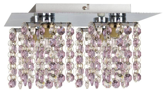 Plafonnier chrome/violet avec cristaux 4xG9 Classic 98-63154