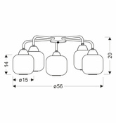 CROMADO lampa sufitowa chromowy 5x60W E27 klosz biały