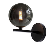 Kama lampa kinkiet czarny+złoty 1x28 G9 klosz grafitowy