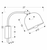 Wall lamp black wall lamp 40W E27 adjustable Rupi Candellux 21-76687