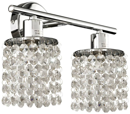Doppelte Wandleuchte aus Chrom mit weißen Kristallen Royal Candellux 92-28030