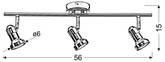 Wandlampenleiste 3X50W GU10 Chrom ARKON 93-59598