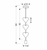 lampa suspendata hearts 20w E27 iq copii roz+alb