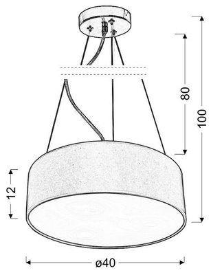 Lampa suspendata rotunda crem 40cm reglabila 3x40W Kyoto Candellux 31-67739