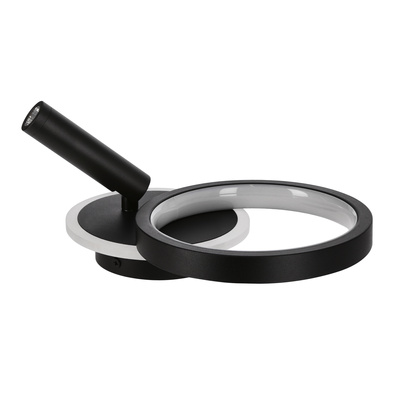 MONET wall lamp round black 18W LED 3000K white shade 22-35660