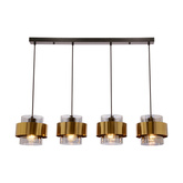 Spie suspension laiton noir e27 abat-jour incolore